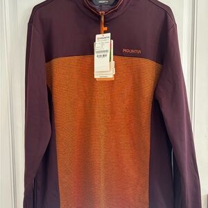Mountia Maroon and Orange Pullover/ Quarter Zip. Men’s Large